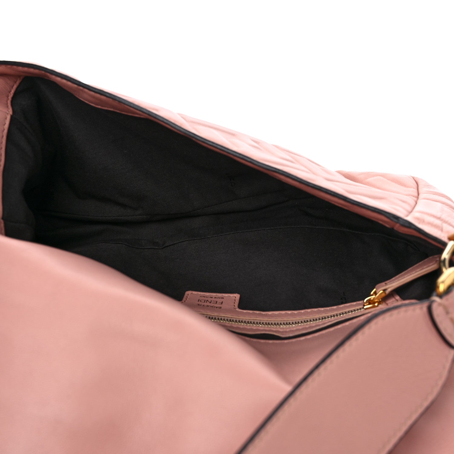 Fendi Nappa FF 1974 Embossed Baguette Rosa Bourbon 5 of 13