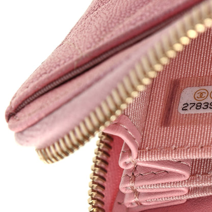 Chanel Iridescent Caviar Quilted Zip Coin Purse Pink 8 of 9