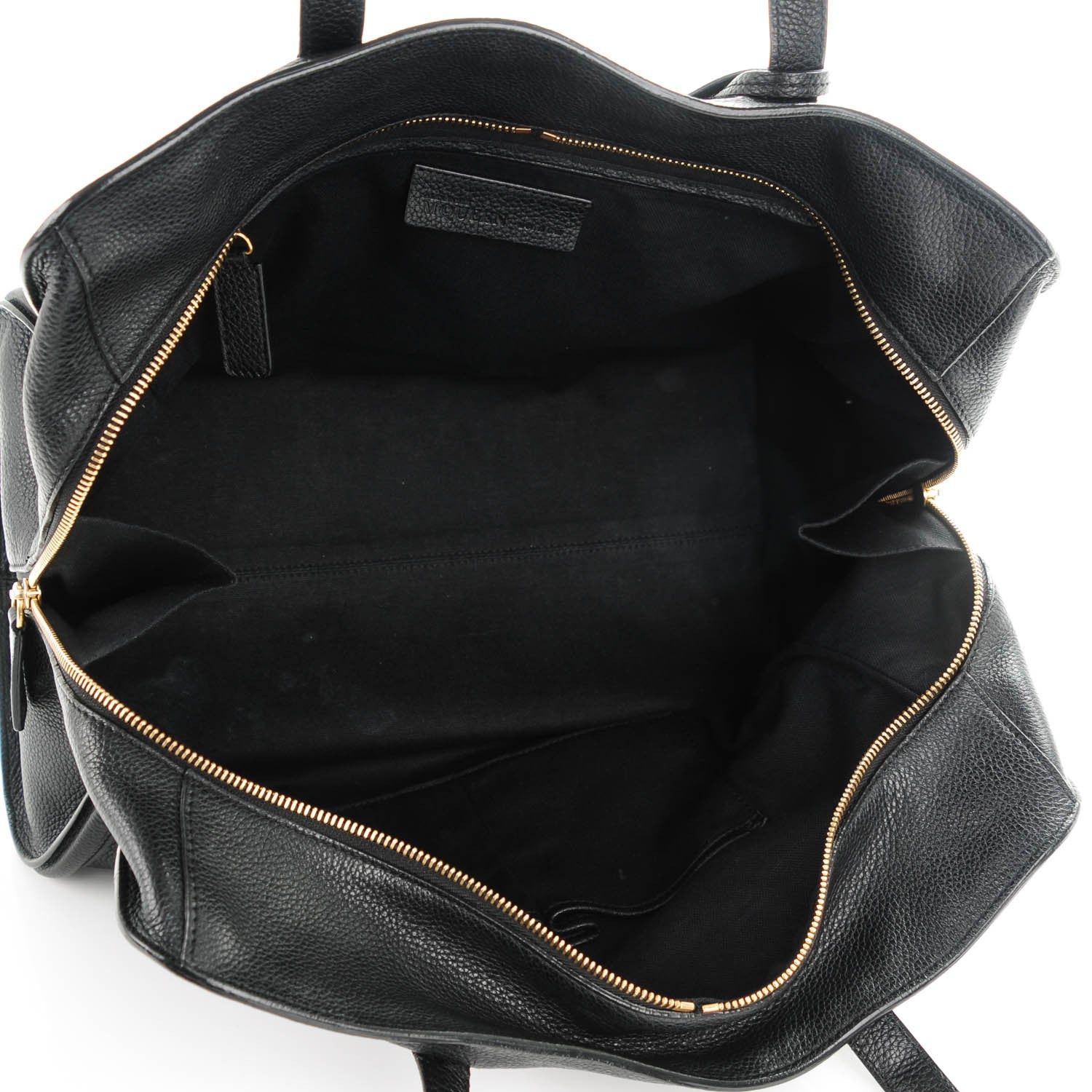 Alexander McQueen Pebbled Calfskin Medium Skull Padlock Zip Around Tote Black 6 of 8