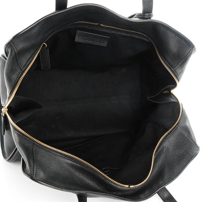 Alexander McQueen Pebbled Calfskin Medium Skull Padlock Zip Around Tote Black 6 of 8