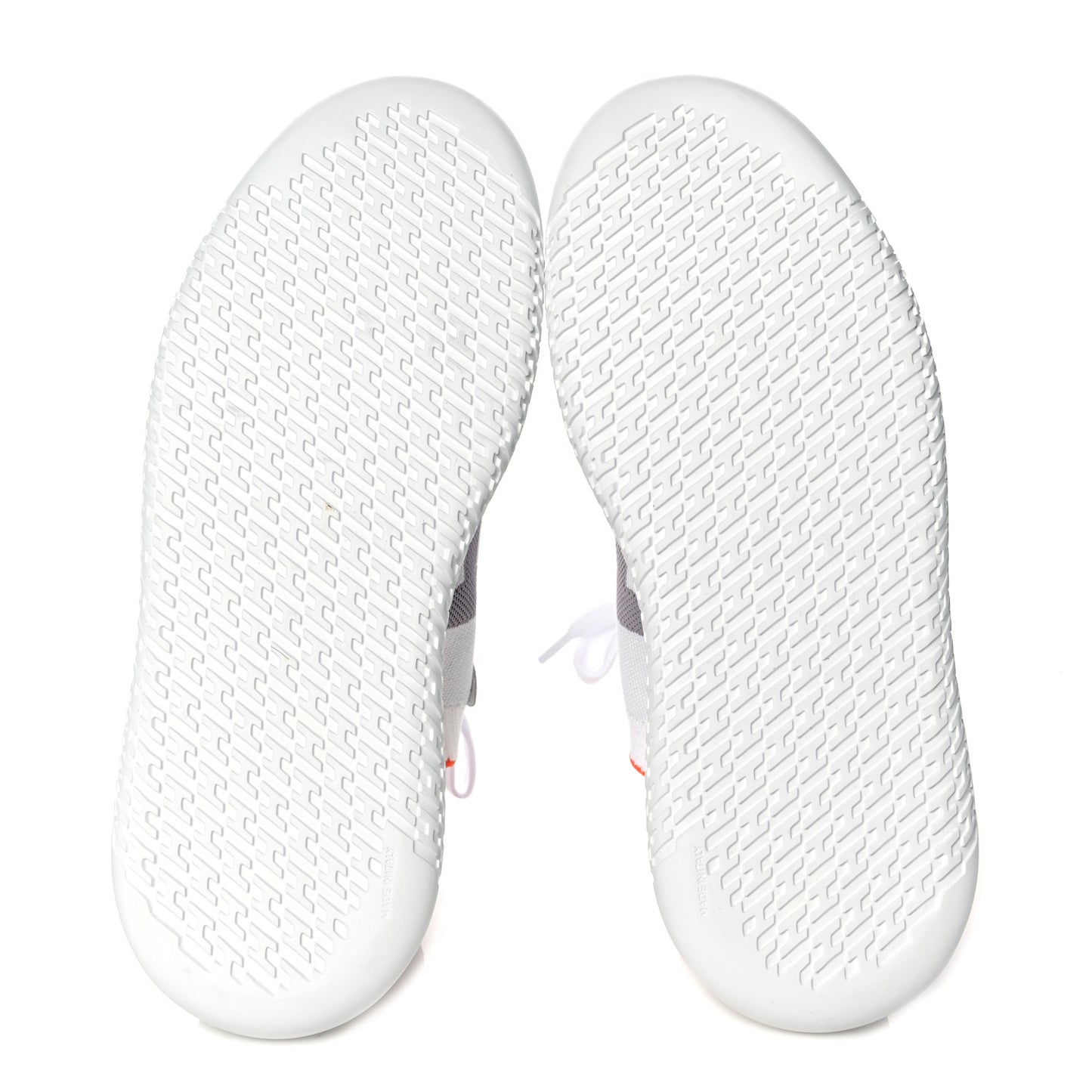 Knit Suede Goatskin Crew Sneakers 41 White Gris