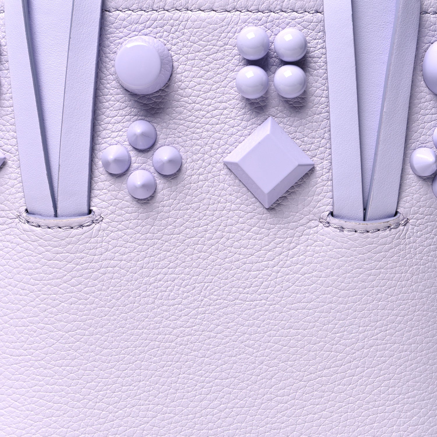 Christian Louboutin Calfskin Empire Spike Studded Mini North South Cabata Tote Lilac Smoke 7 of 9
