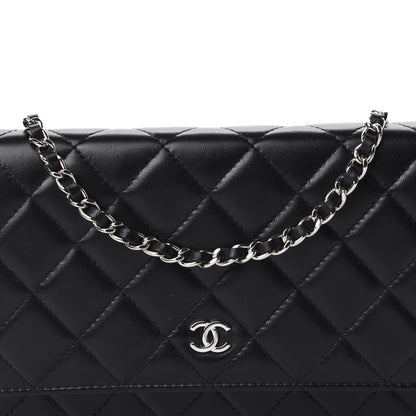 Chanel Lambskin Quilted Wallet On Chain WOC Black 11 of 12