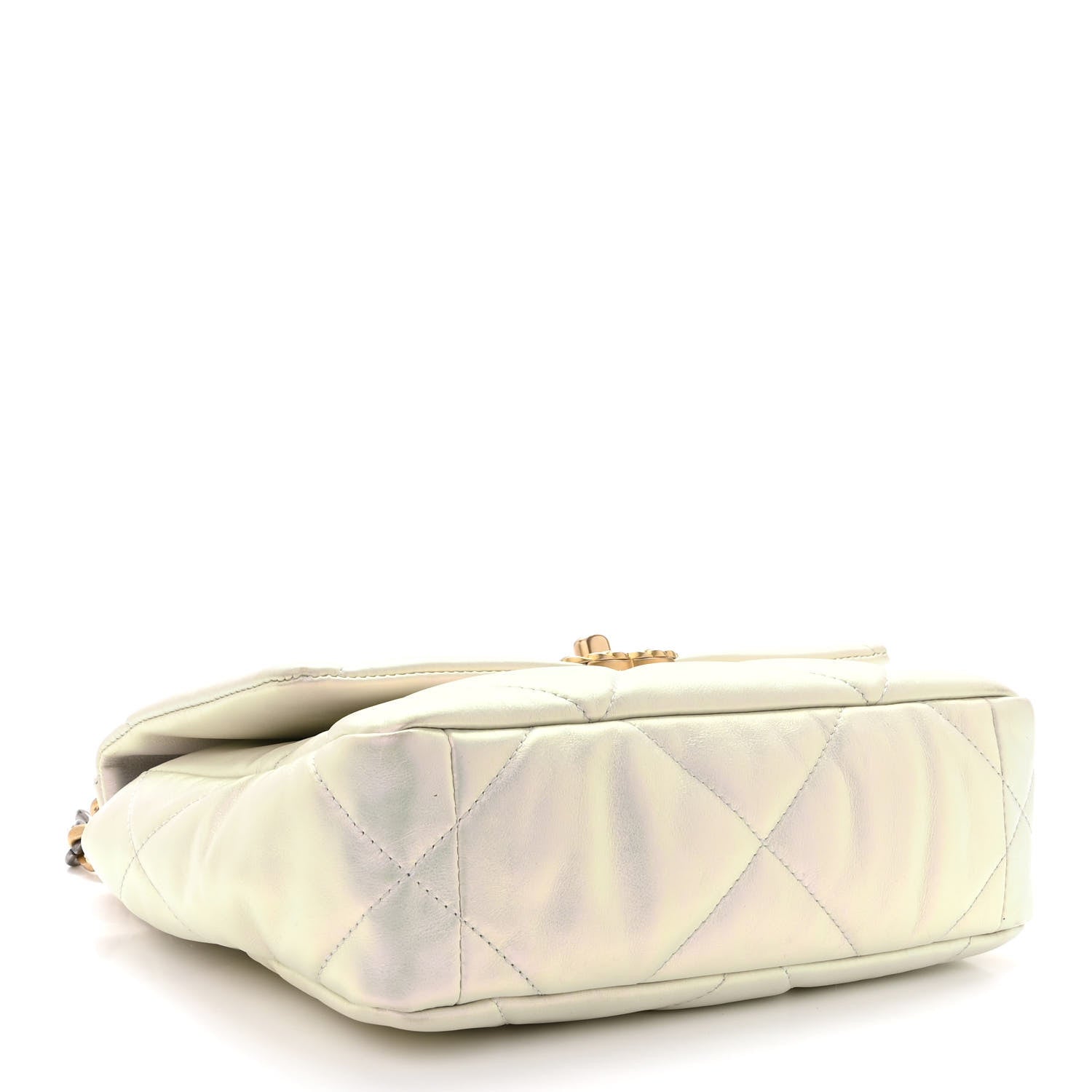 Chanel Iridescent Calfskin Quilted Medium Chanel 19 Flap White 4 of 11