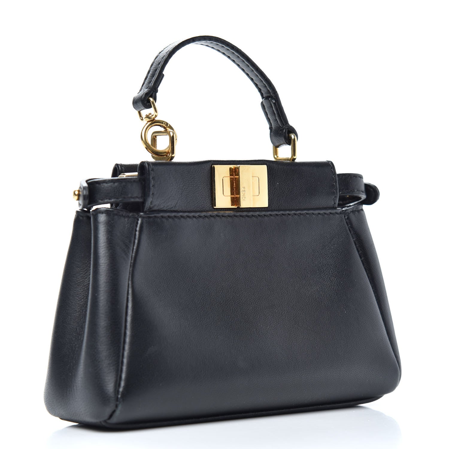 Fendi Nappa Micro Peekaboo Iconic Satchel Black 3 of 6