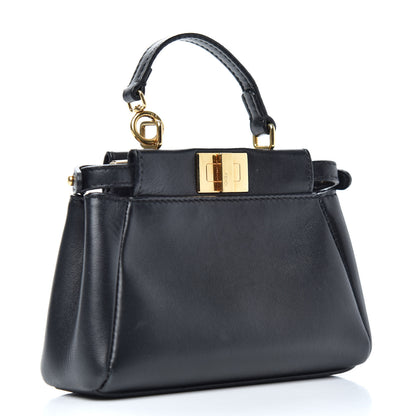 Fendi Nappa Micro Peekaboo Iconic Satchel Black 3 of 6