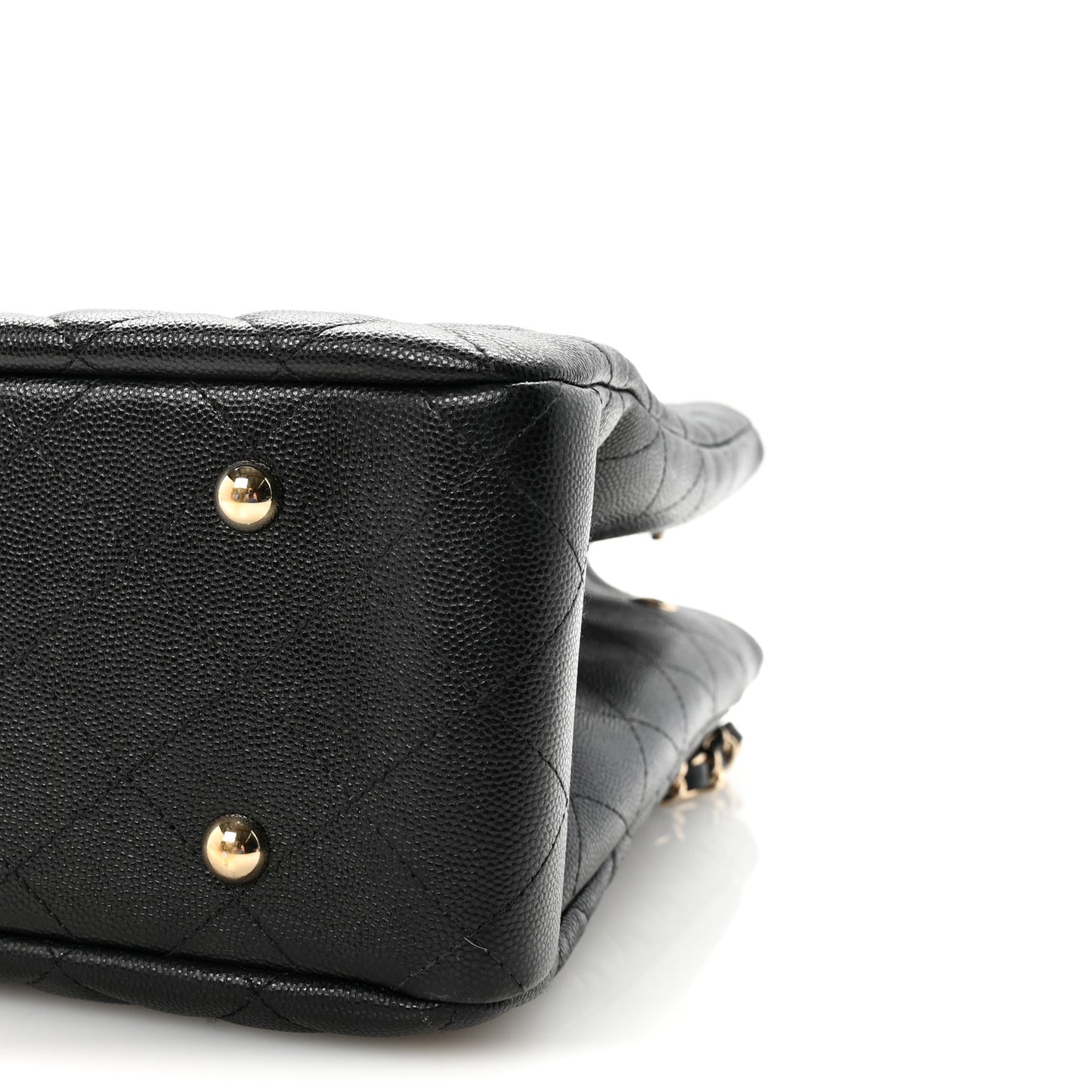 Caviar Quilted Large Shopping Tote Black