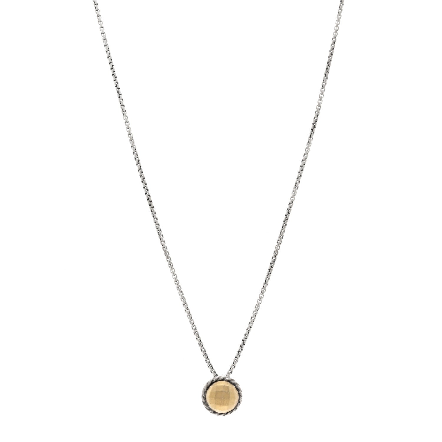 David Yurman Sterling Silver 18K Yellow Gold 8mm Petite Chatelaine Pendant Necklace 1 of 4