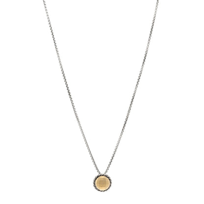 David Yurman Sterling Silver 18K Yellow Gold 8mm Petite Chatelaine Pendant Necklace 1 of 4