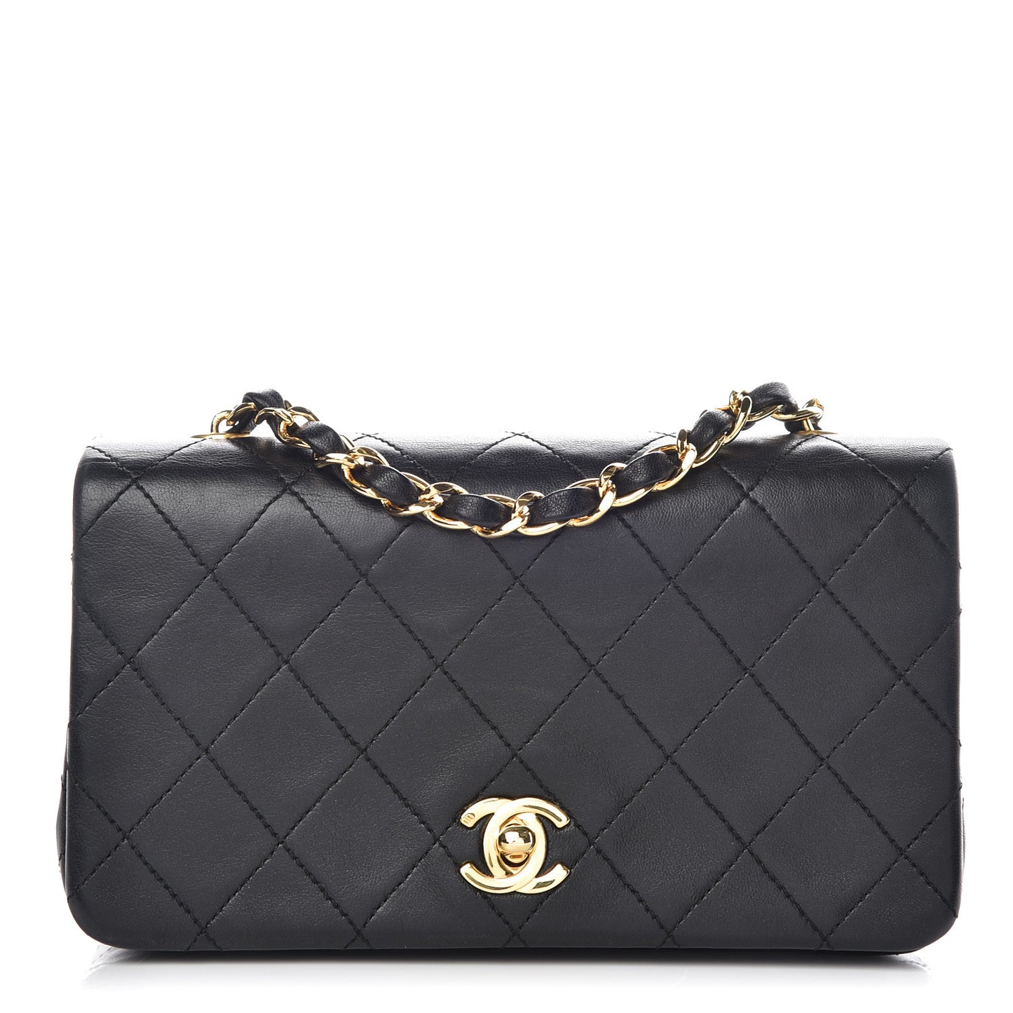 Lambskin Quilted Mini Flap Black