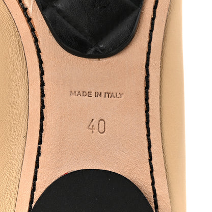 Chanel Lambskin CC Elastic Cap Toe Ballerina Flats 40 Beige Black 7 of 9