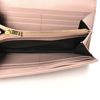Saint Laurent Grain De Poudre Matelasse Chevron Monogram Flap Wallet Pale Pink 5 of 7
