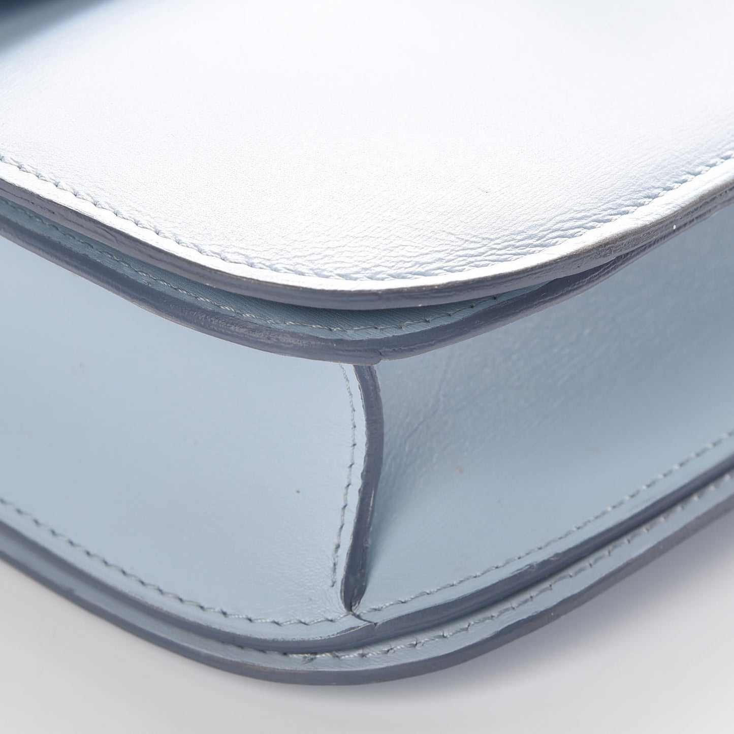 Box Calfskin Medium Classic Box Flap Bag Pale Blue