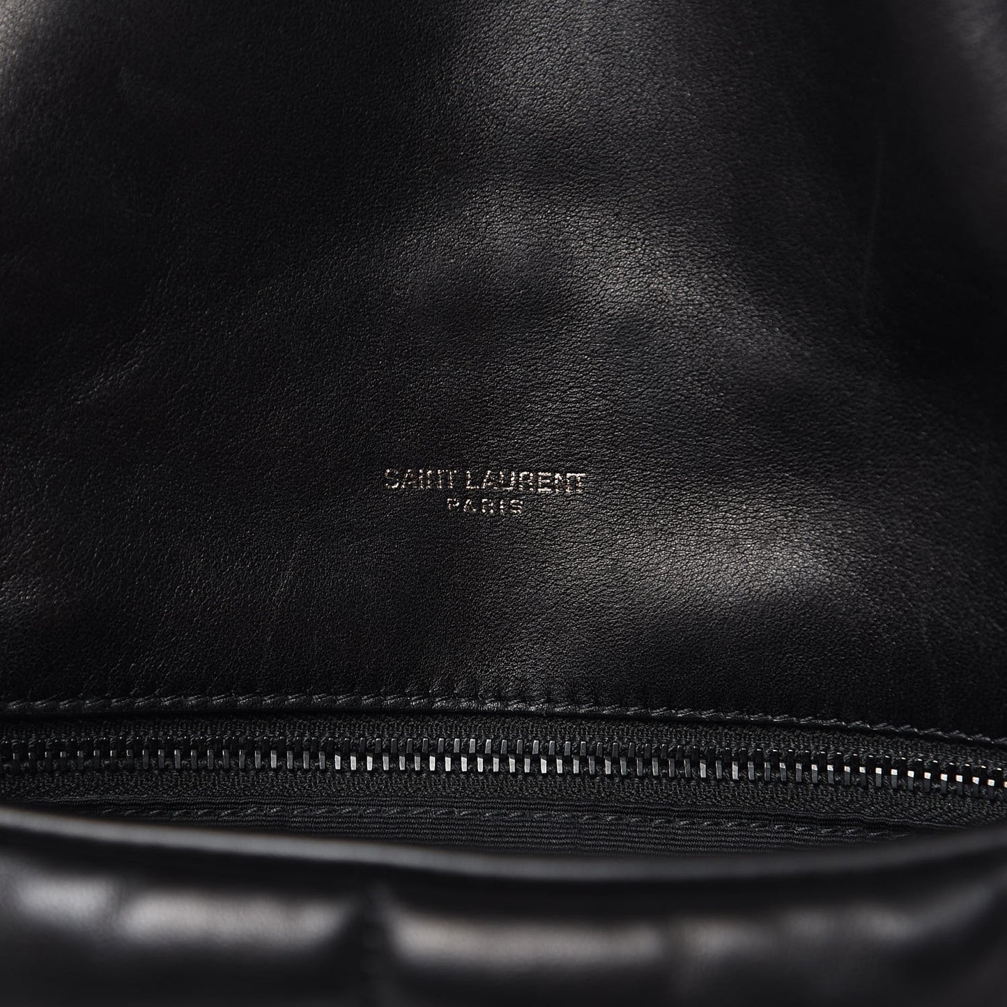 Lambskin Quilted Medium Loulou Puffer Monogram Chain Satchel Black