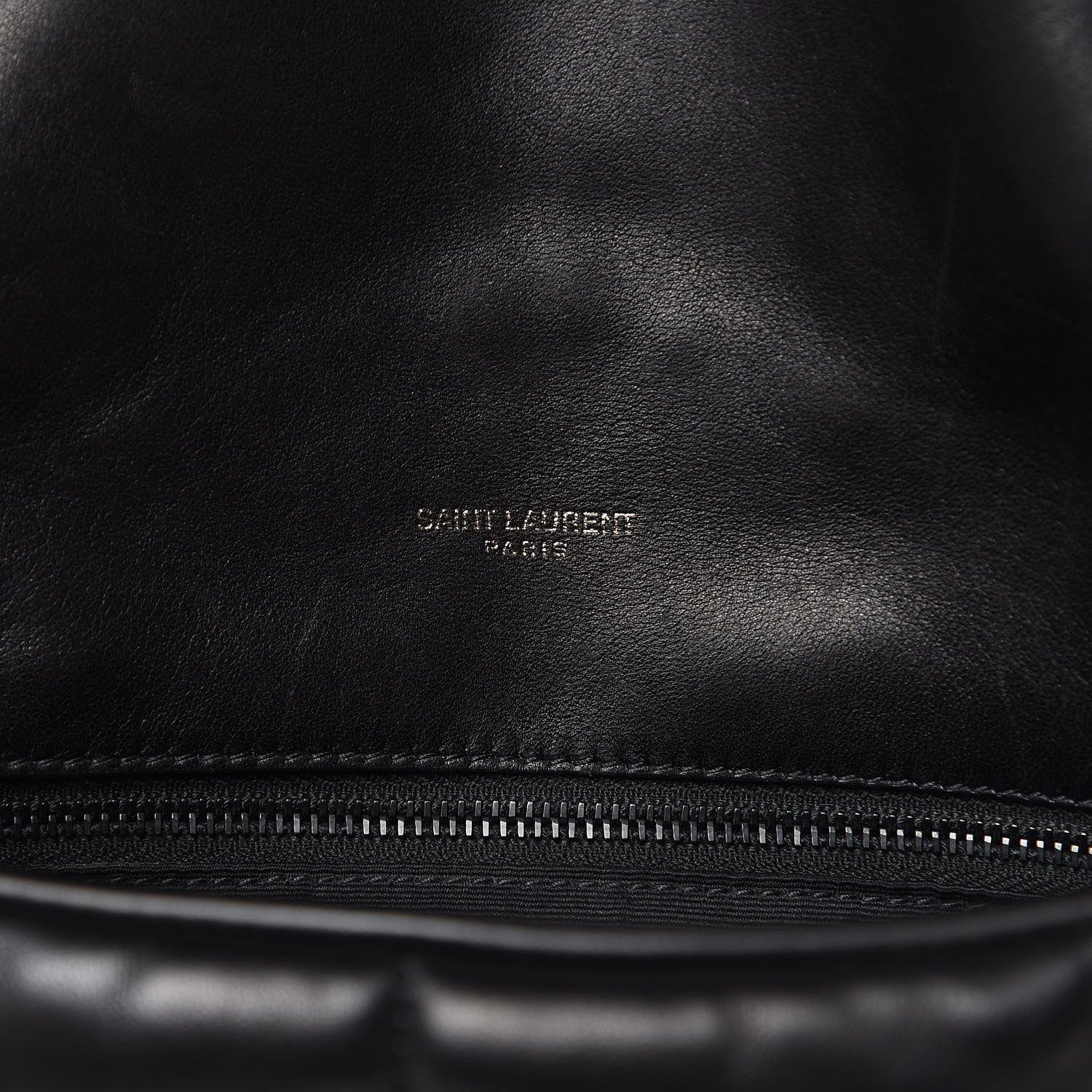 Saint Laurent Lambskin Quilted Medium Loulou Puffer Monogram Chain Satchel Black 8 of 17