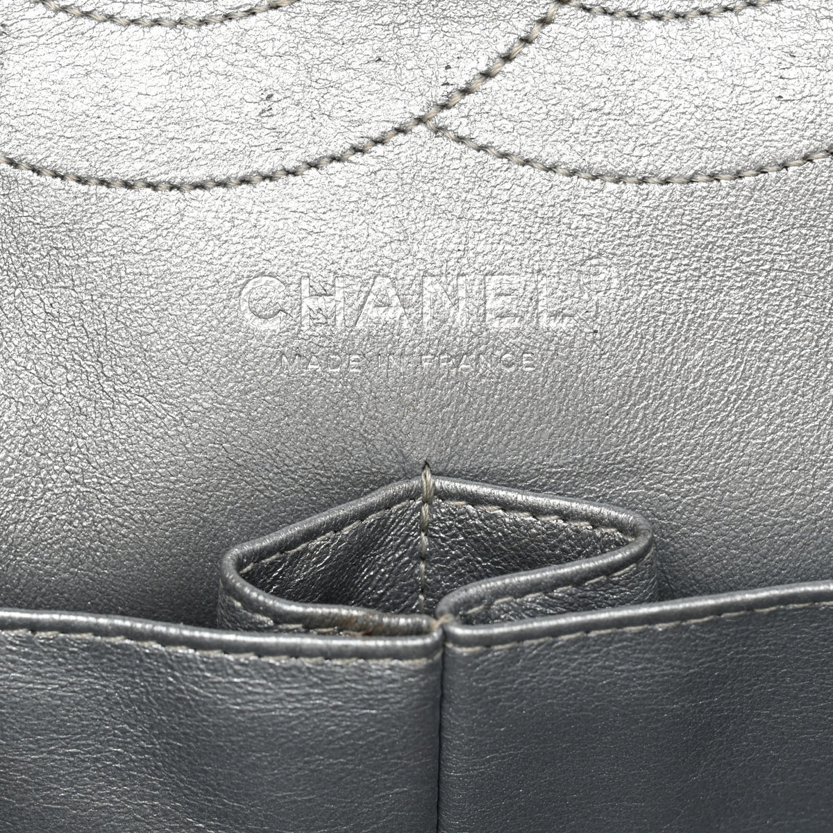 Chanel Metallic Calfskin Striped 2.55 Reissue 227 Silver 6 of 12