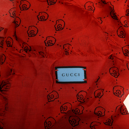 Gucci Modal Silk Twill GG Hamlet Square Scarf Flame Blue 4 of 4
