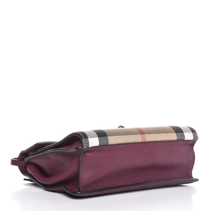 Burberry Derby Calfskin House Check Small Macken Crossbody Bag Mahogany Red 4 of 8