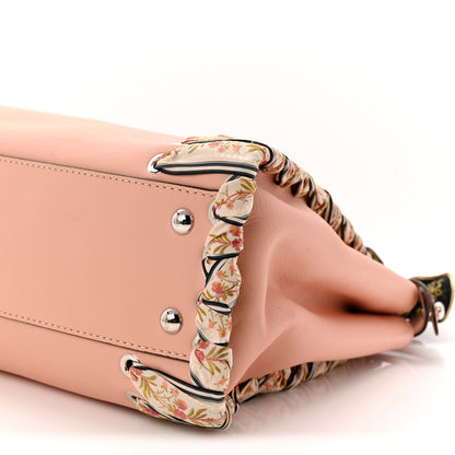 Fendi Vitello Seta Shiny Nappa Ribbon Lace Up Floral Medium Peekaboo Iconic Satchel Baby Pink Multicolor 11 of 11