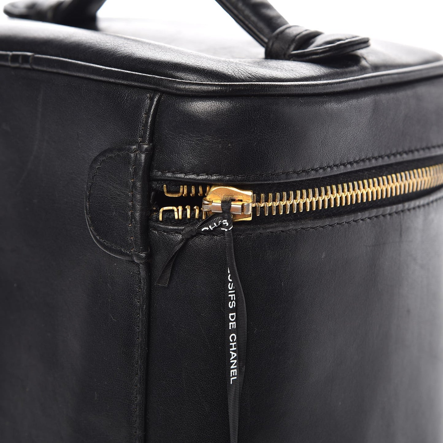 Lambskin Vanity Cosmetic Case Black