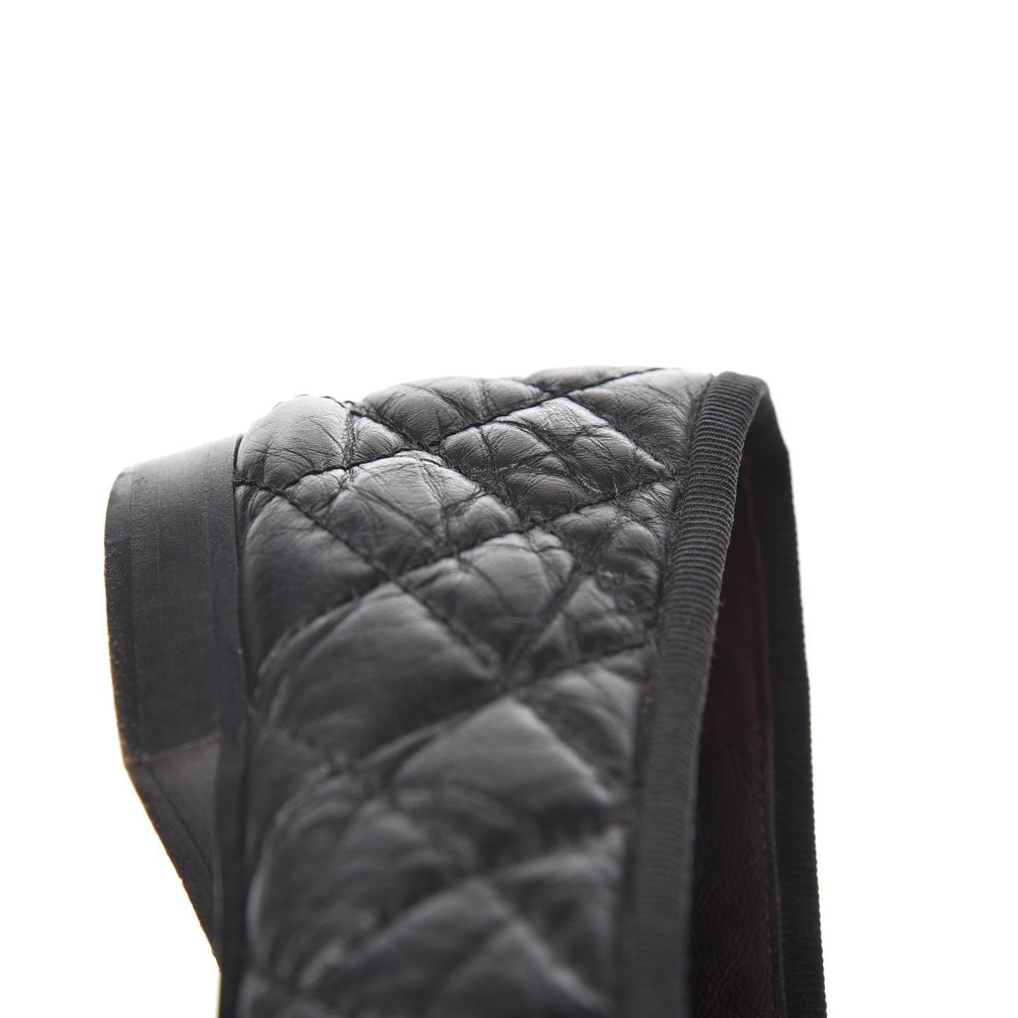 Aged Calfskin Quilted CC Cap Toe Ballerina Flats 38.5 Black