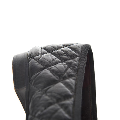 Chanel Aged Calfskin Quilted CC Cap Toe Ballerina Flats 38.5 Black 14 of 20