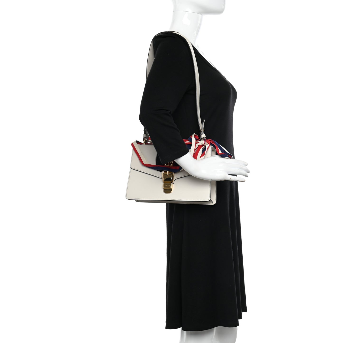 Calfskin Small Sylvie Shoulder Bag Off White