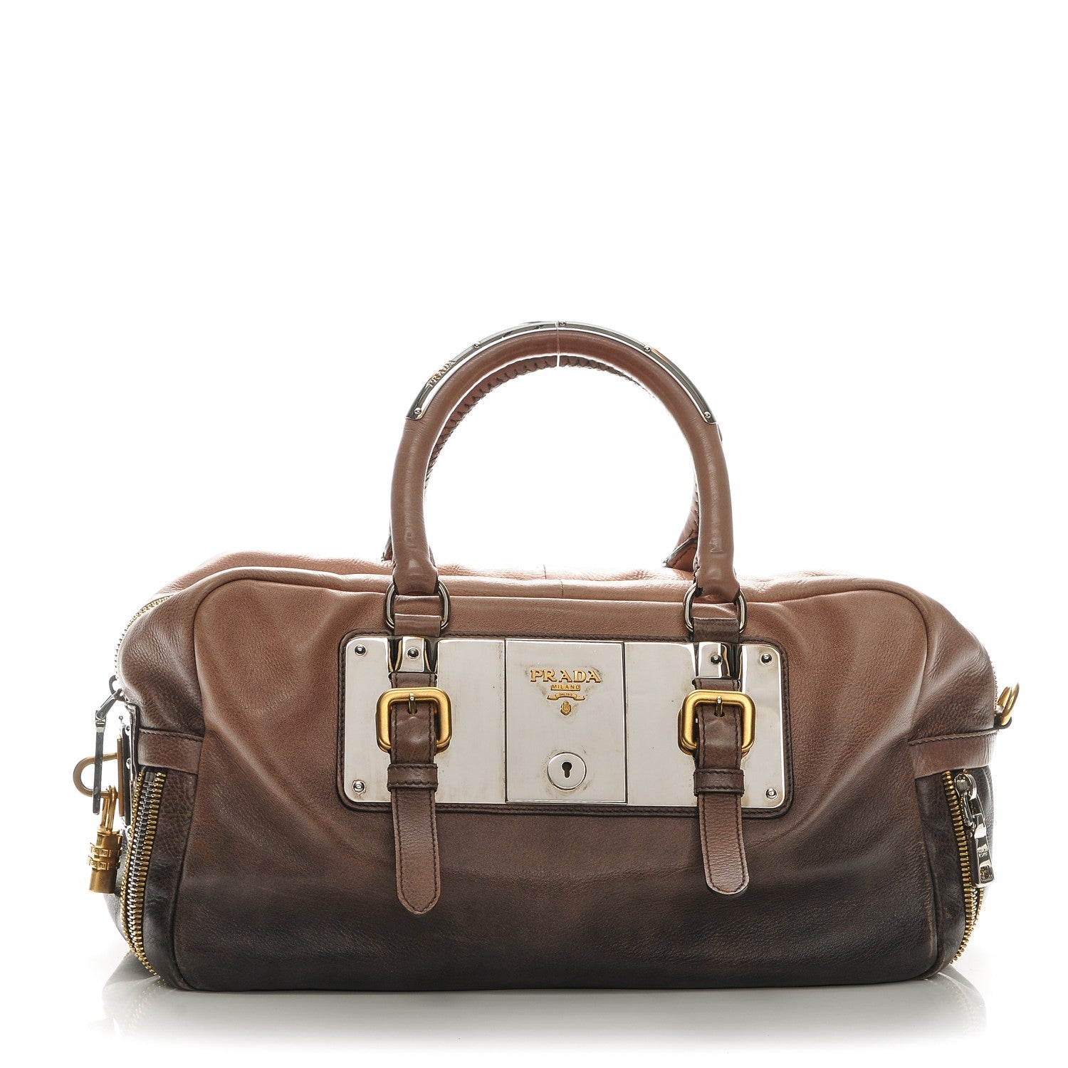 Prada Glace Calf Zippers Plaque Boston Ardesia Nudo 1 of 6