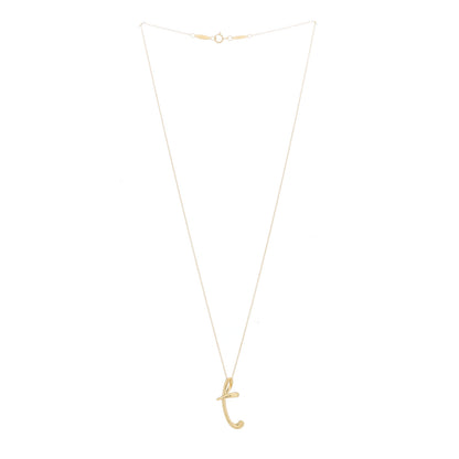 Tiffany 18K Yellow Gold Elsa Peretti Letter T Pendant Necklace 2 of 4