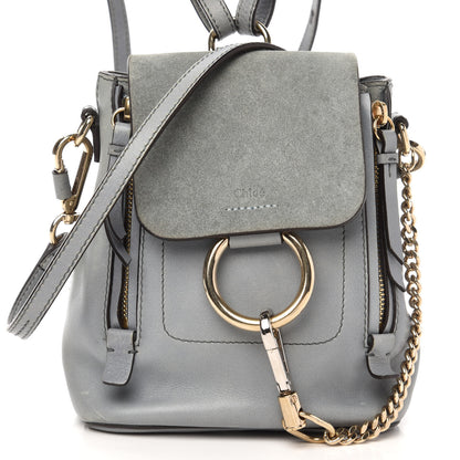 Chloe Suede Calfskin Mini Faye Backpack Airy Grey 14 of 14