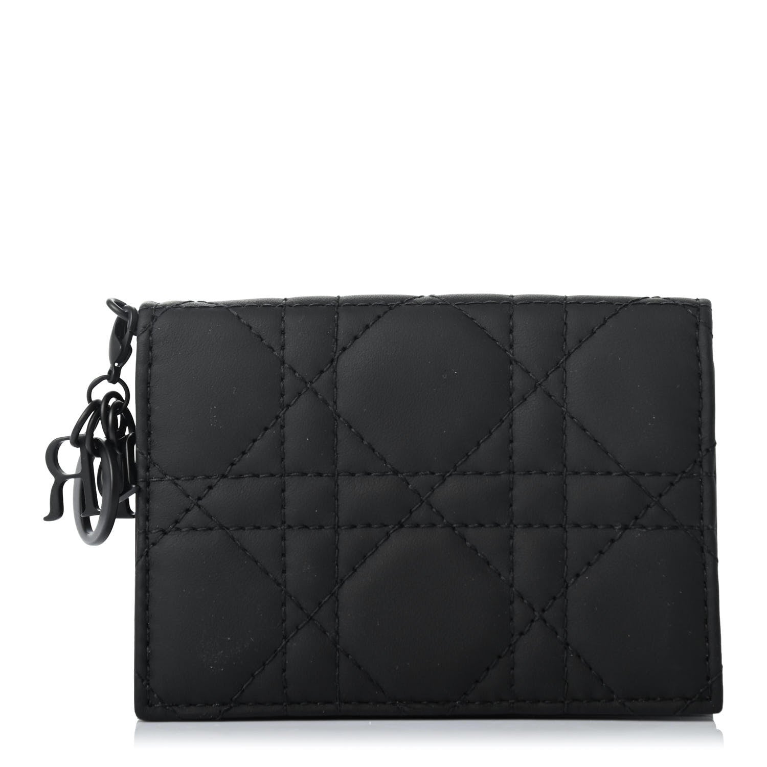 Christian Dior Ultra Matte Calfskin Small Lady Dior Flap Card Holder Black 1 of 4