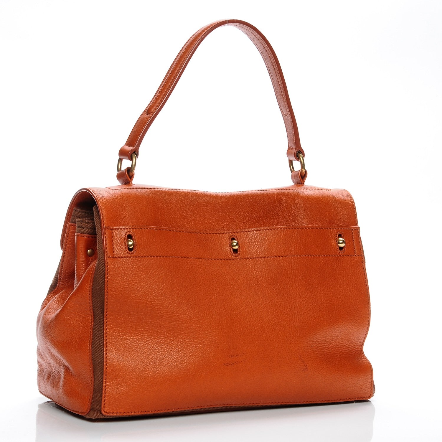 Saint Laurent Calfskin Canvas Small Muse Two Orange 3 of 8