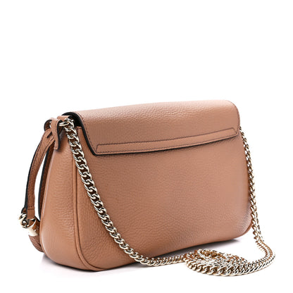 Gucci Pebbled Calfskin Medium Soho Flap Crossbody Camelia 3 of 12