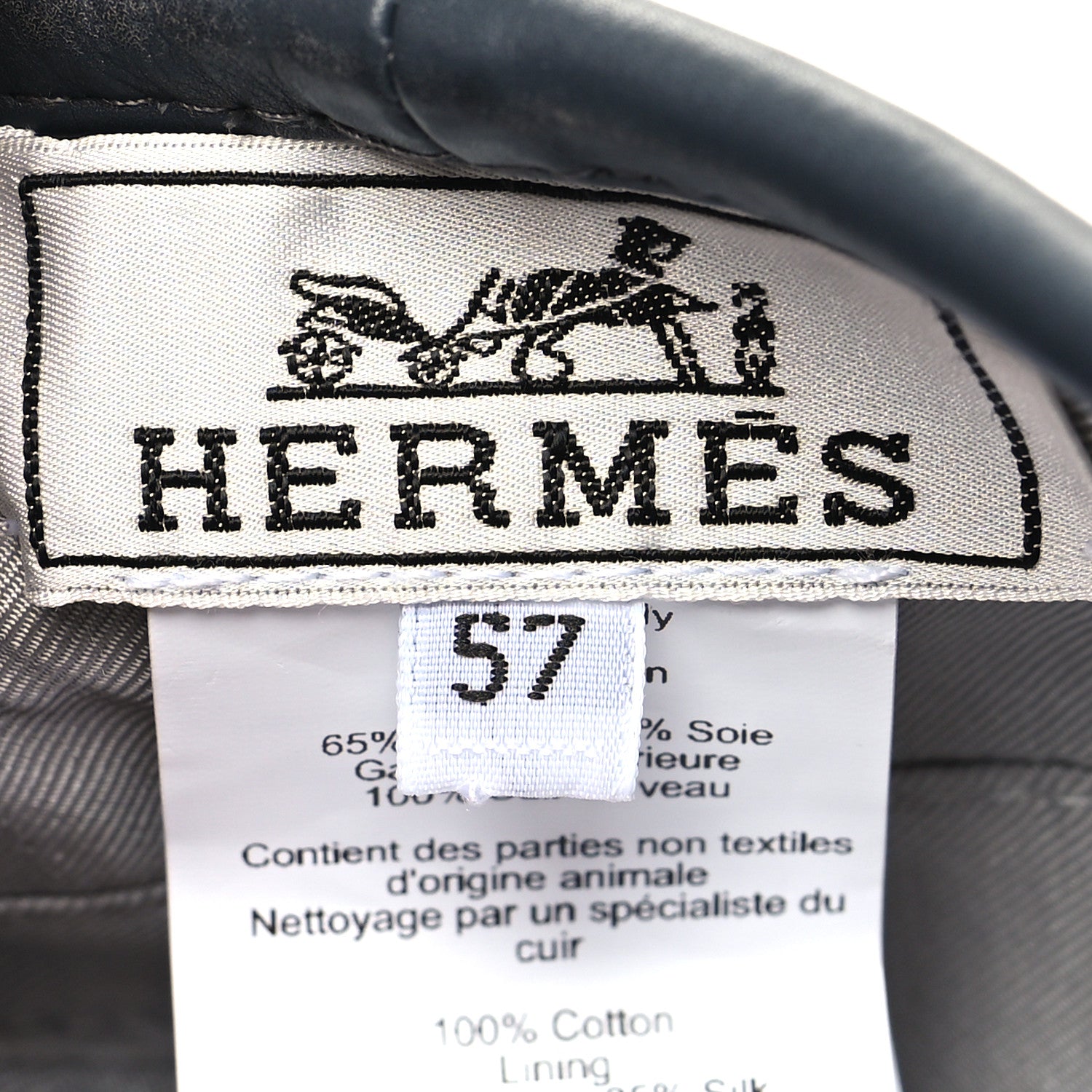 Hermes Denim Saint Honore Beret 57 Gris Plomb Ardoise 7 of 7