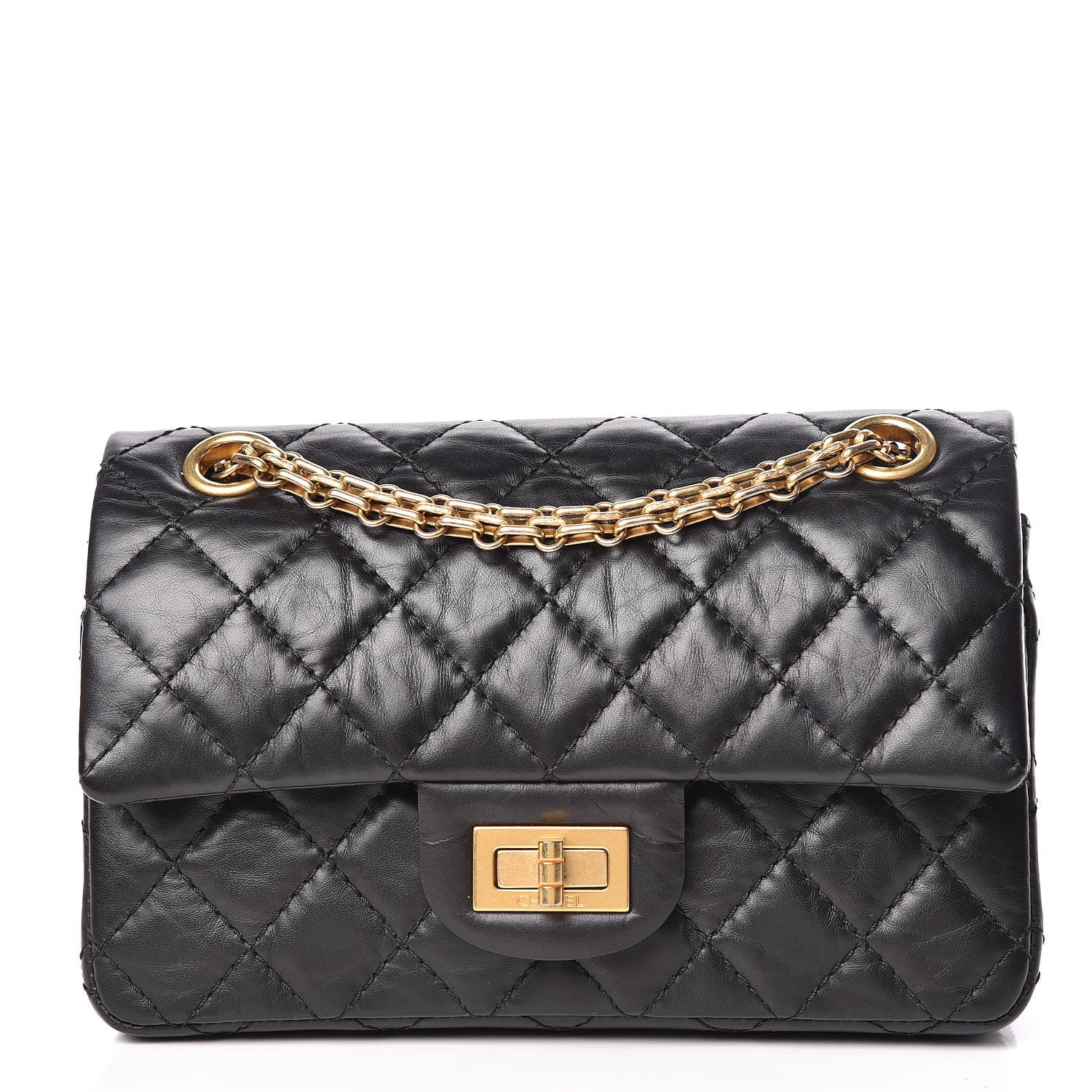 Chanel Aged Calfskin Quilted 2.55 Reissue 224 Flap Black 1 of 13