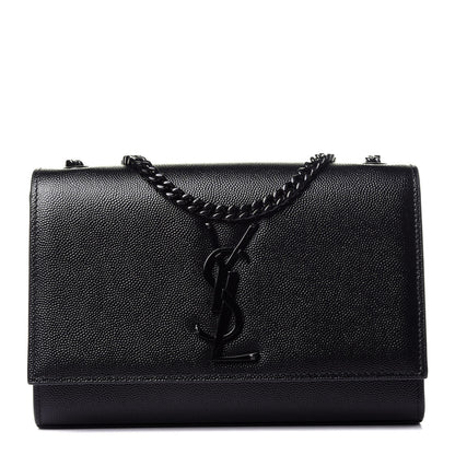Saint Laurent Grain De Poudre Small Monogram Kate Satchel Black 1 of 11