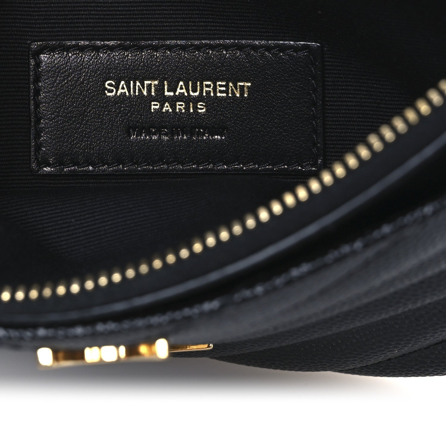 Saint Laurent Grain De Poudre Chevron Monogram Bill Pouch Black 6 of 8