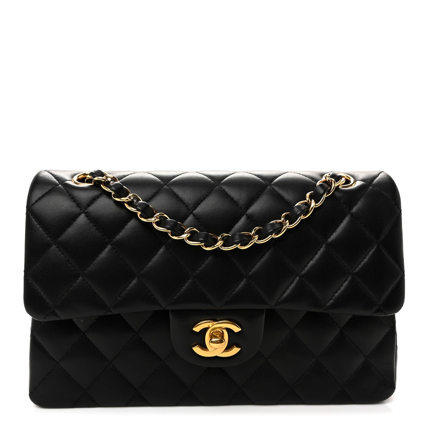 Chanel Lambskin Quilted Small Double Flap Black 1 of 10