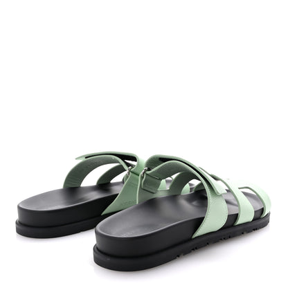 Hermes Epsom Womens Chypre Sandals 39 Vert Jade 5 of 10