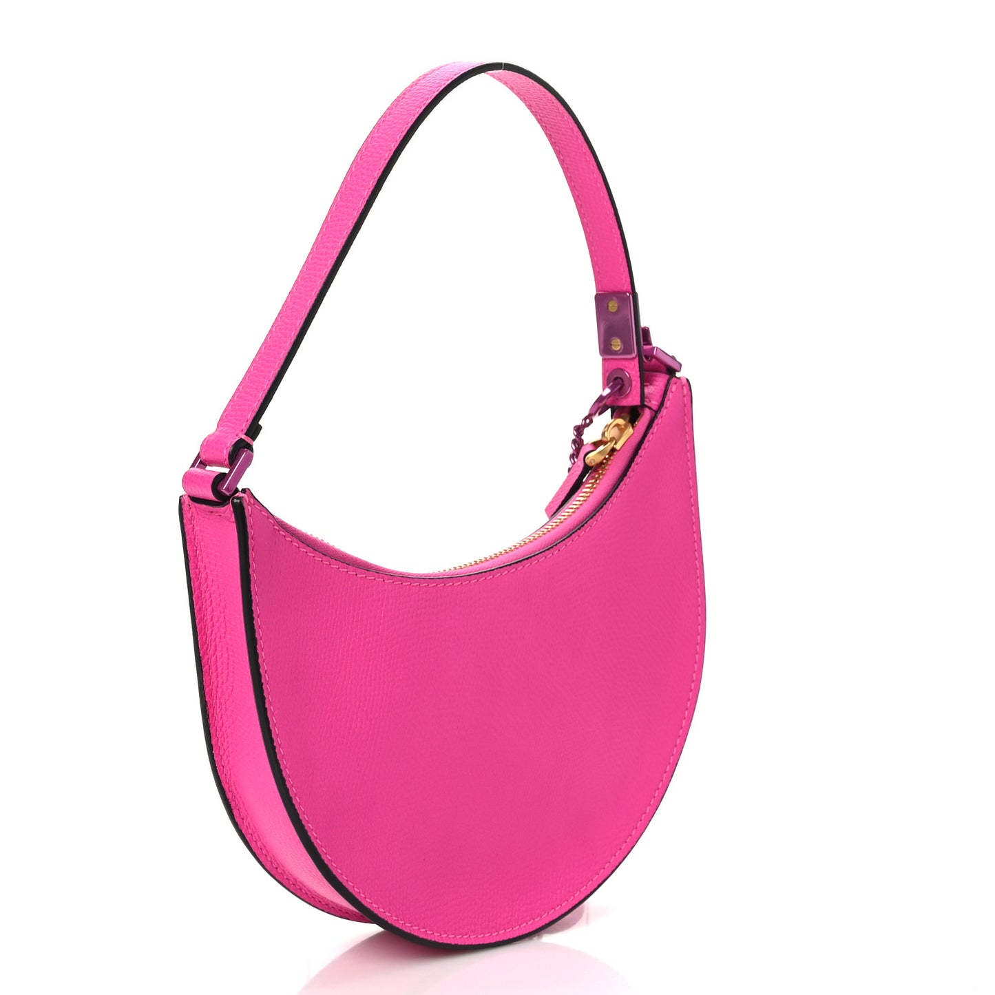 Grainy Calfskin Mini Vlogo Hobo Bag Pink PP