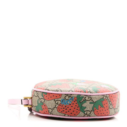 Gucci GG Supreme Monogram Strawberry Round Wrist Wallet 4 of 8