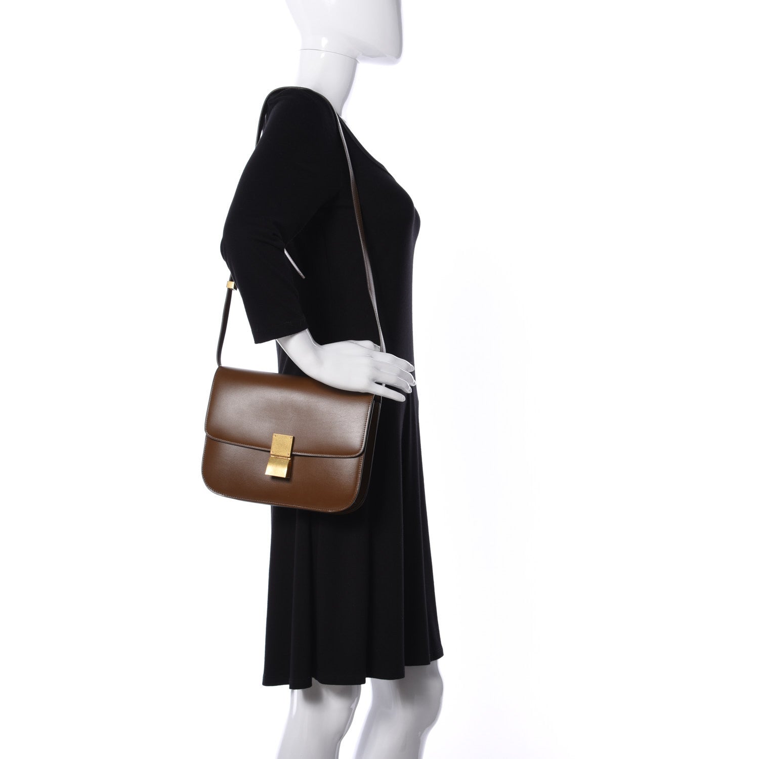 Celine Box Calfskin Medium Classic Box Flap Bag Camel 2 of 9