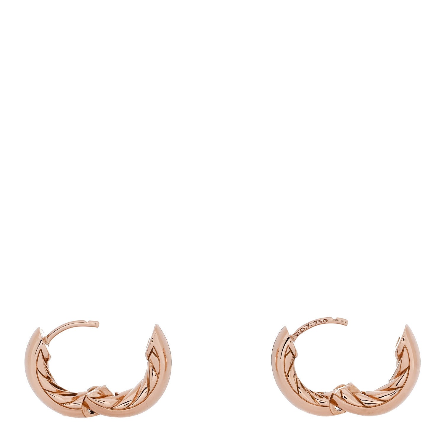 David Yurman 18K Rose Gold Mercer Micro Hoop Earrings 3 of 4