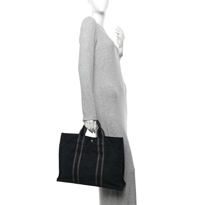 Hermes Canvas Herline MM Tote Black 2 of 15