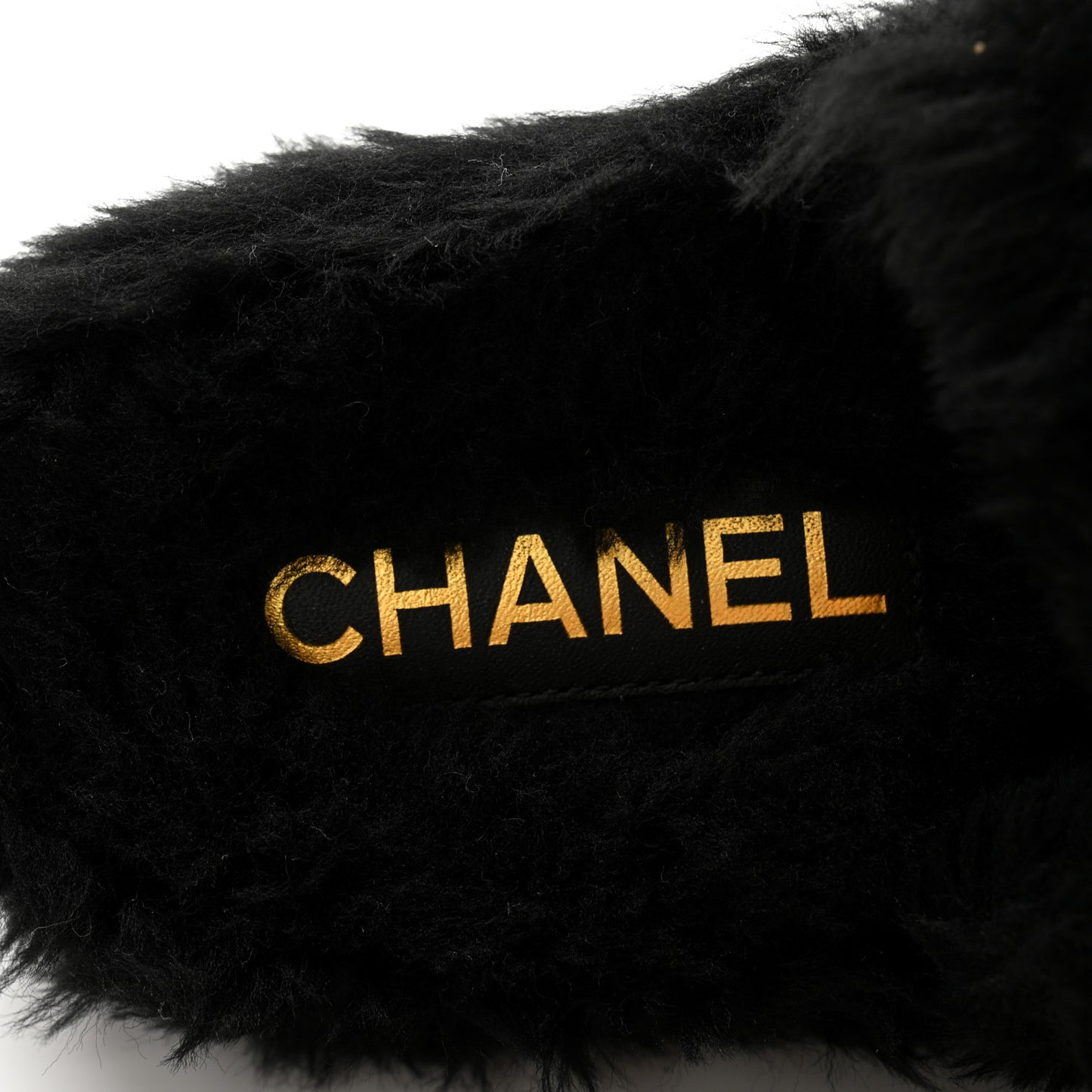 Shearling Lambskin CC Flat Mules 40 Black
