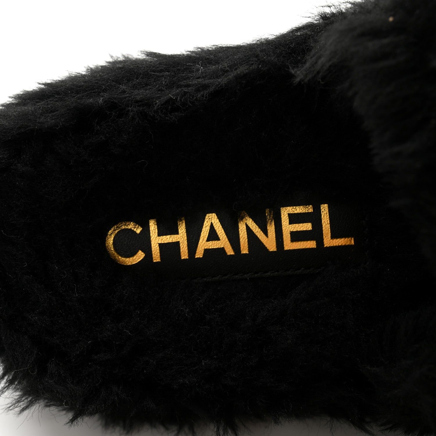 Chanel Shearling Lambskin CC Flat Mules 40 Black 6 of 15