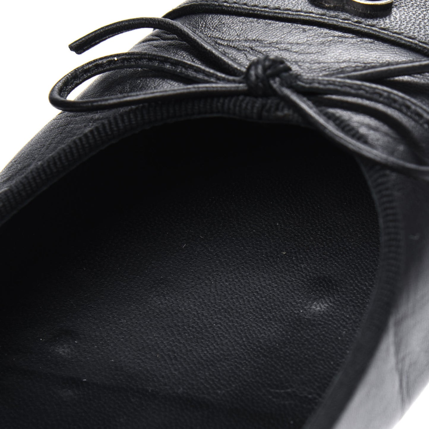 Lambskin Cap Toe CC Ballerina Flats 36 Black