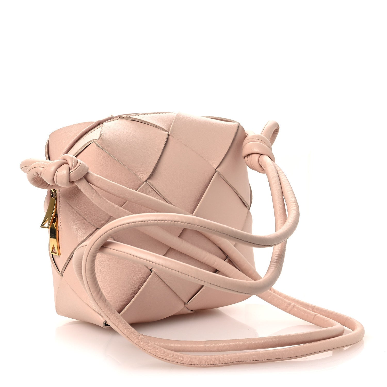 Bottega Veneta Lambskin Maxi Intrecciato Mini Cassette Camera Bag Macaroon 2 of 9