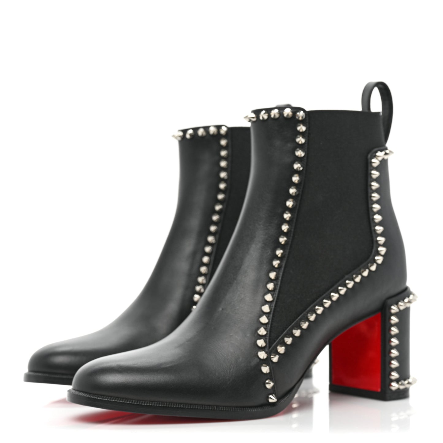 Calfskin Spikes Chelsea Outline Boots 37.5 Black