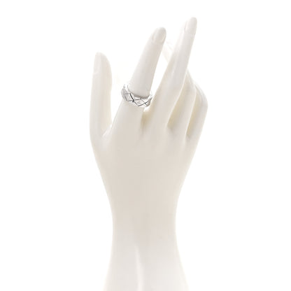 Chanel 18K White Gold Matelasse Ring 54 7 2 of 5